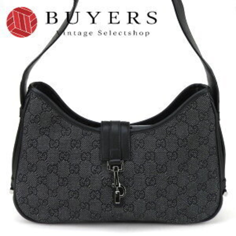 Gucci Hobo bag GG Shoulder black leather canvas